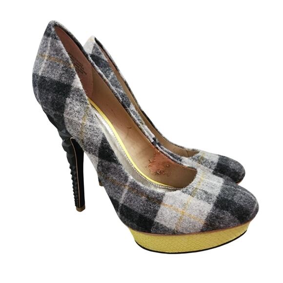 Rachel Rachel Roy Plaid Platform Heels, 6.5 - Picture 1 of 7